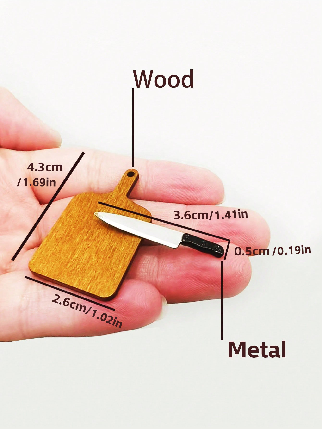 Woodworking Diy - Set Dapur Mini Rumah Boneka, Talenan,