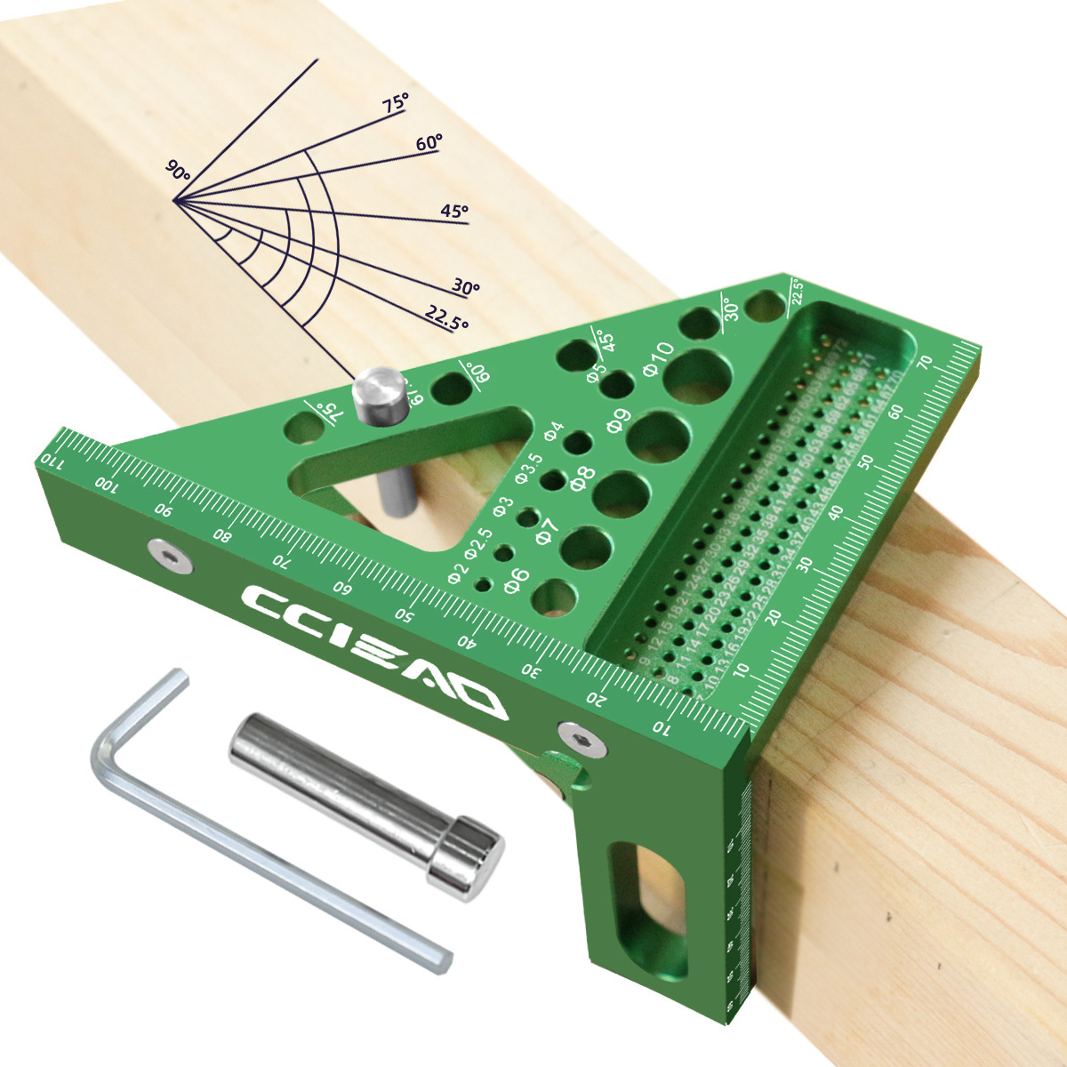 Woodworking Carpenter - Penggaris Pengukur Multi Sudut 3D Persegi