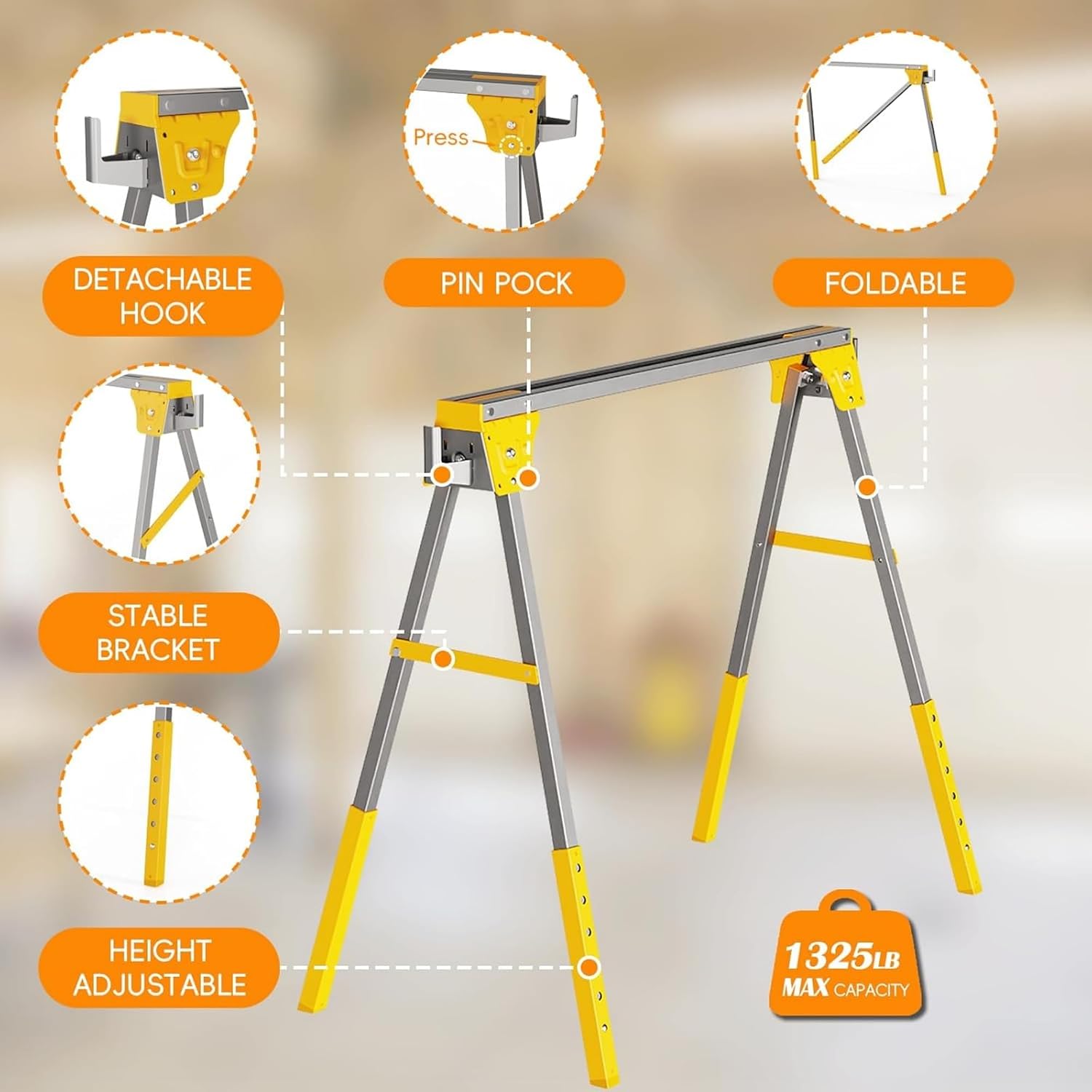 Penyangga Gergaji Lipat Dua Bu - Woodworking Carpenter ulasan dan harga