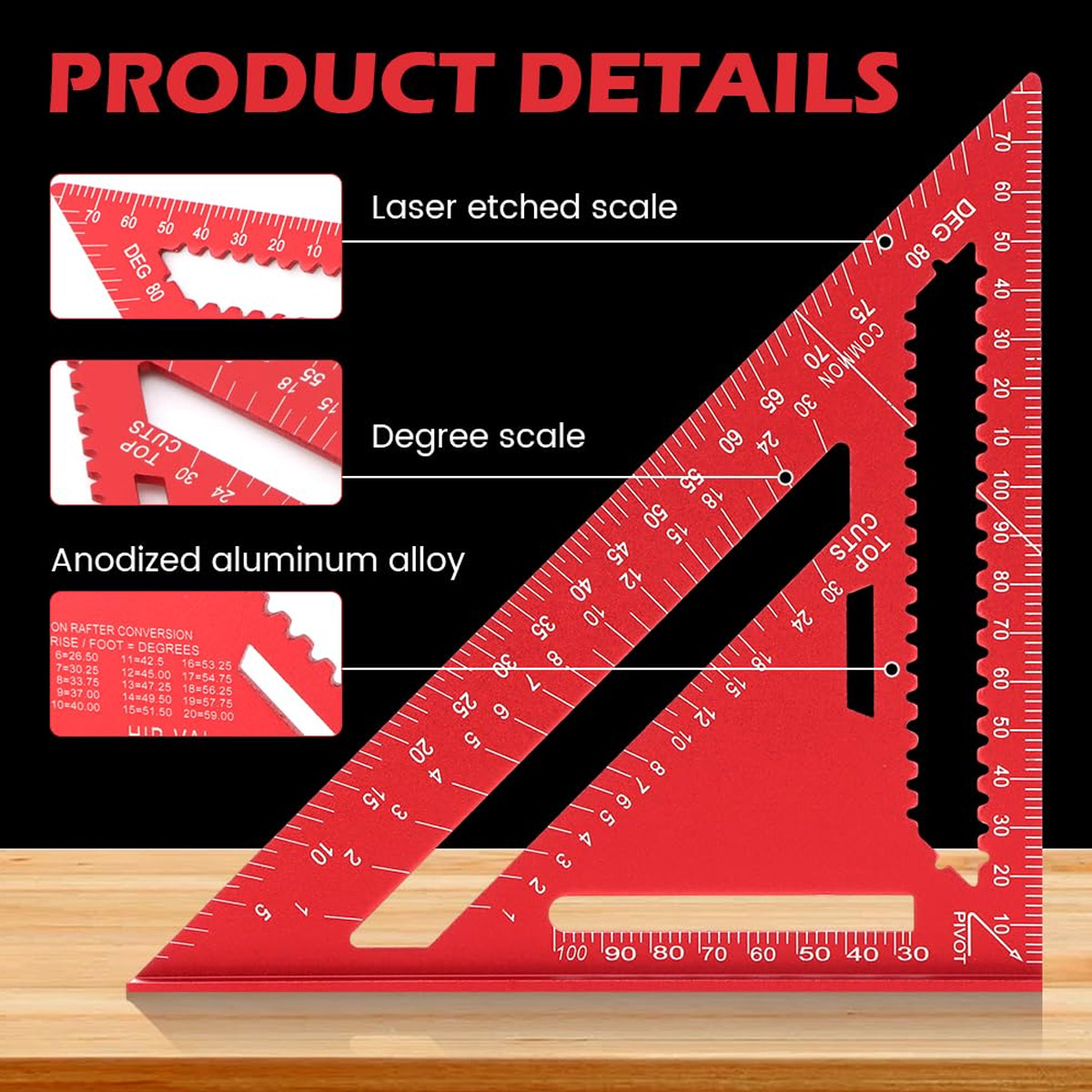 Penggaris Segitiga Presisi Tin - Woodworking Equipment ulasan dan harga