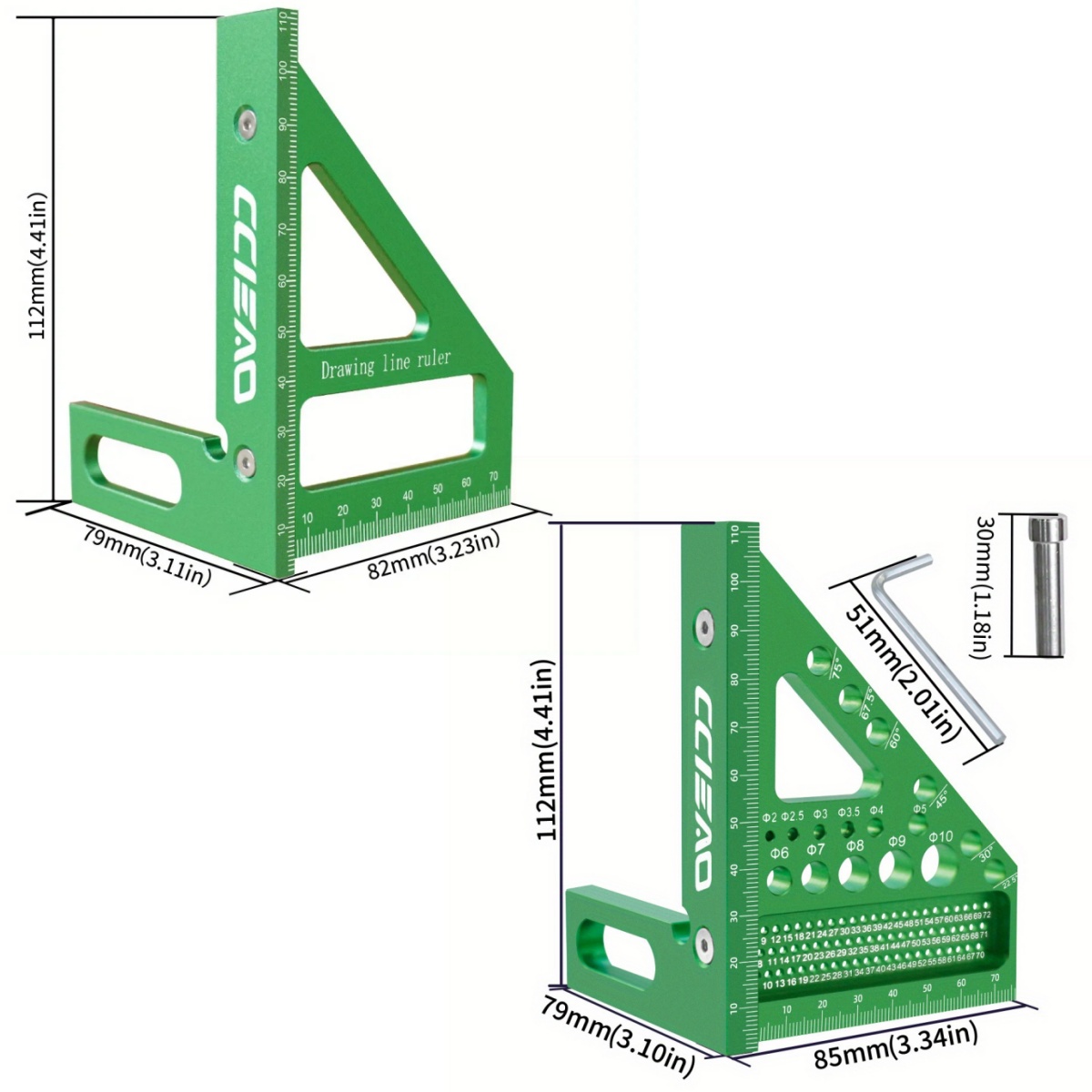 Penggaris Pengukur Multi Sudut - Woodworking Carpenter ulasan dan harga