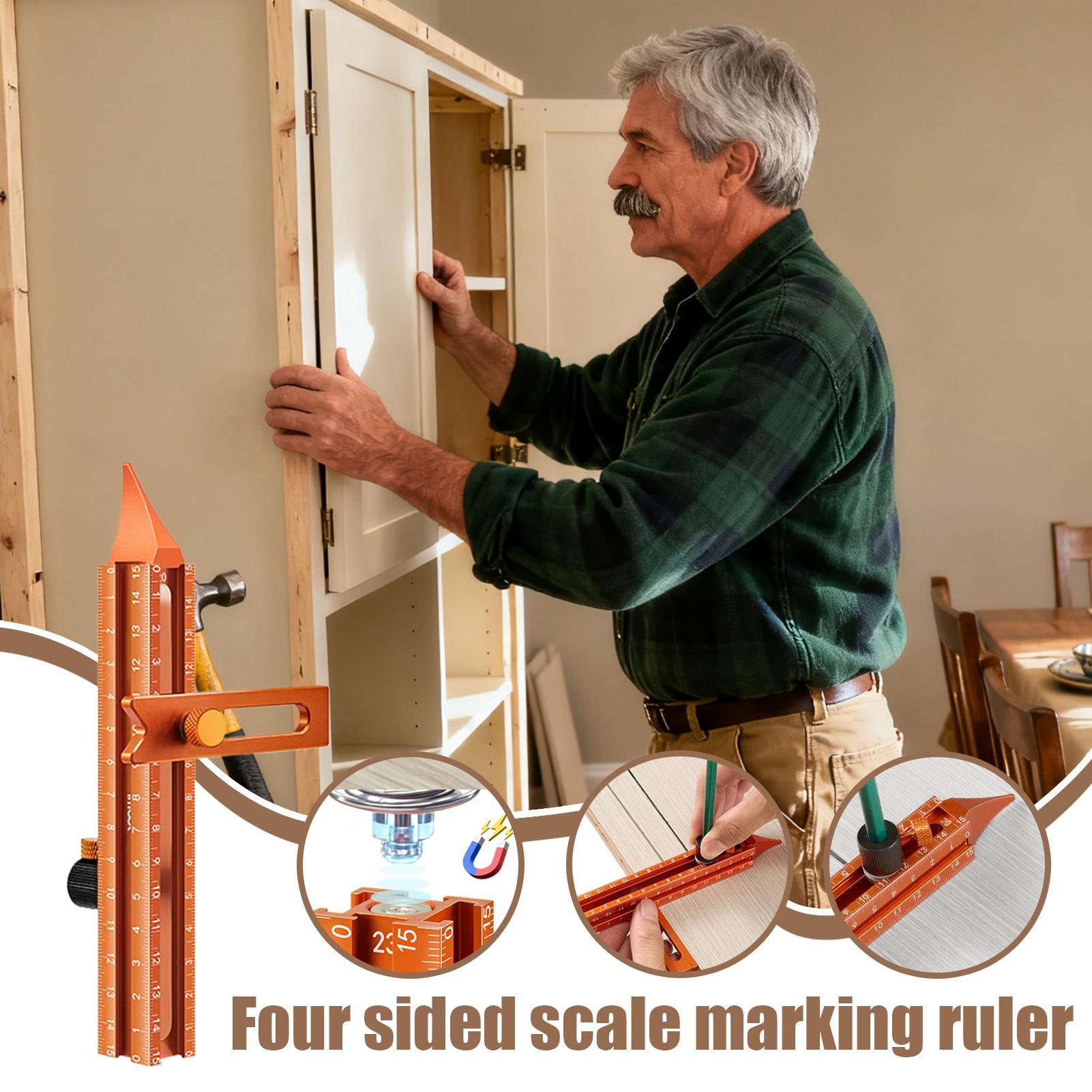 Penggaris Kayu Alat 4 Sisi den - Woodworking Carpenter ulasan dan harga