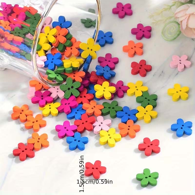 50/100 Buah Kancing Kayu Bunga - Woodworking Z Clips ulasan dan harga