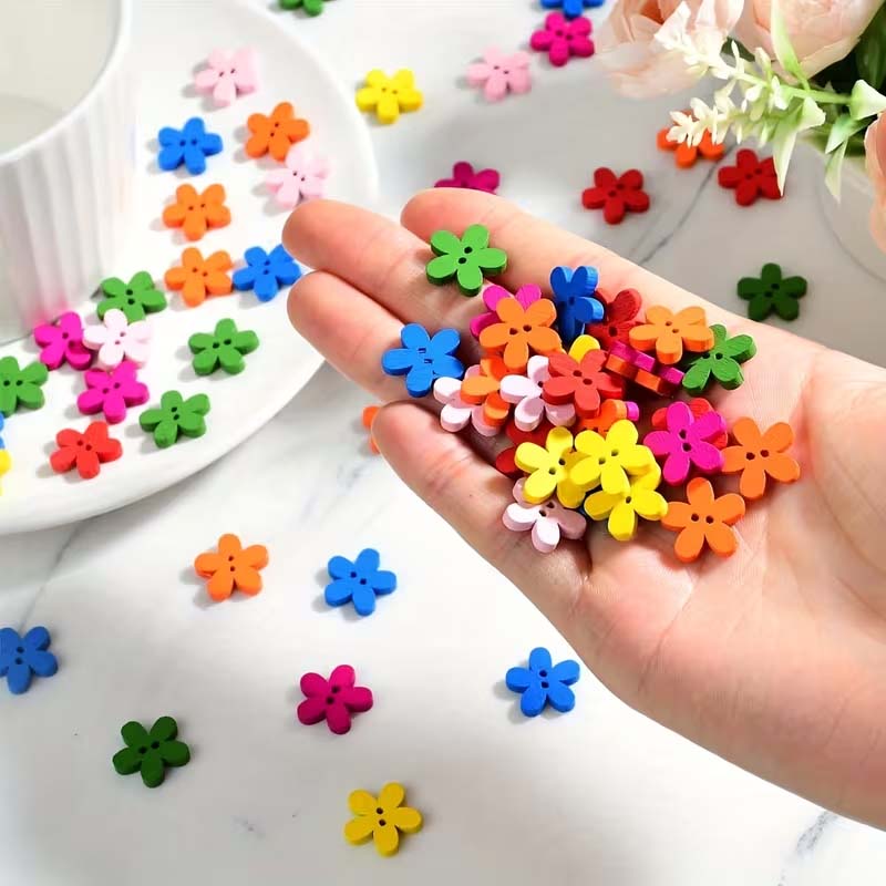 50/100 Buah Kancing Kayu Bunga - Woodworking Z Clips ulasan dan harga